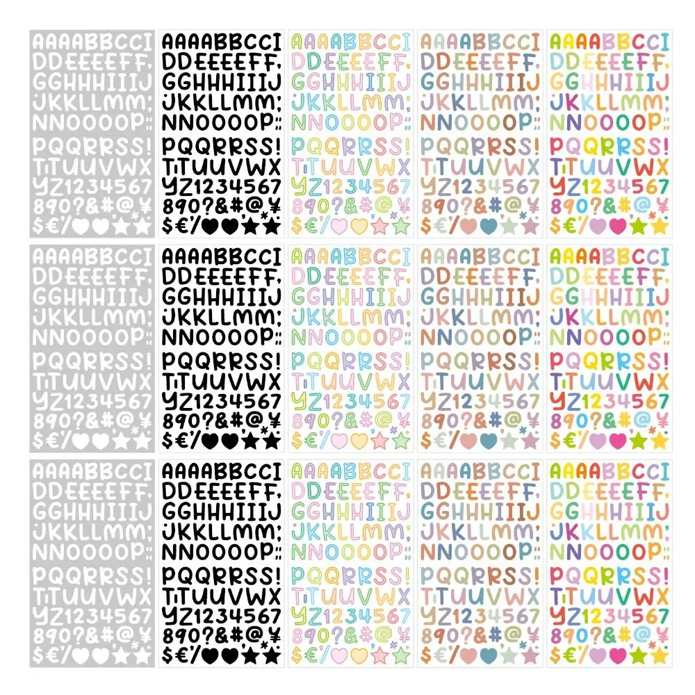 

26 Letter Number Cartoon Letter Sticker 0.5 inch Cartoon Cartoon Initial Alphabet Paster Vinyl Adhesive Decoration