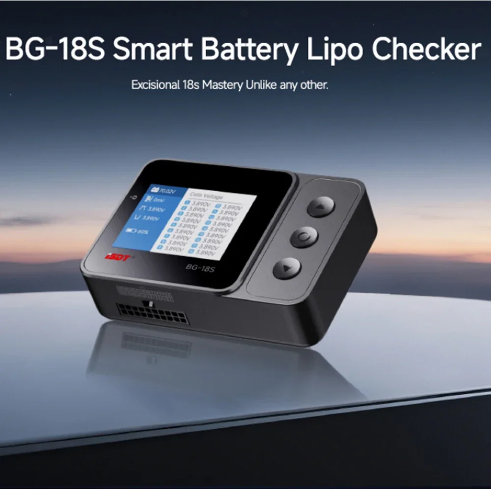 ISDT BG-18S Smart LiPo Battery Checker Support Up To 18S LiFe LiPo LiHV ULiHV Portable RC Voltage Tester