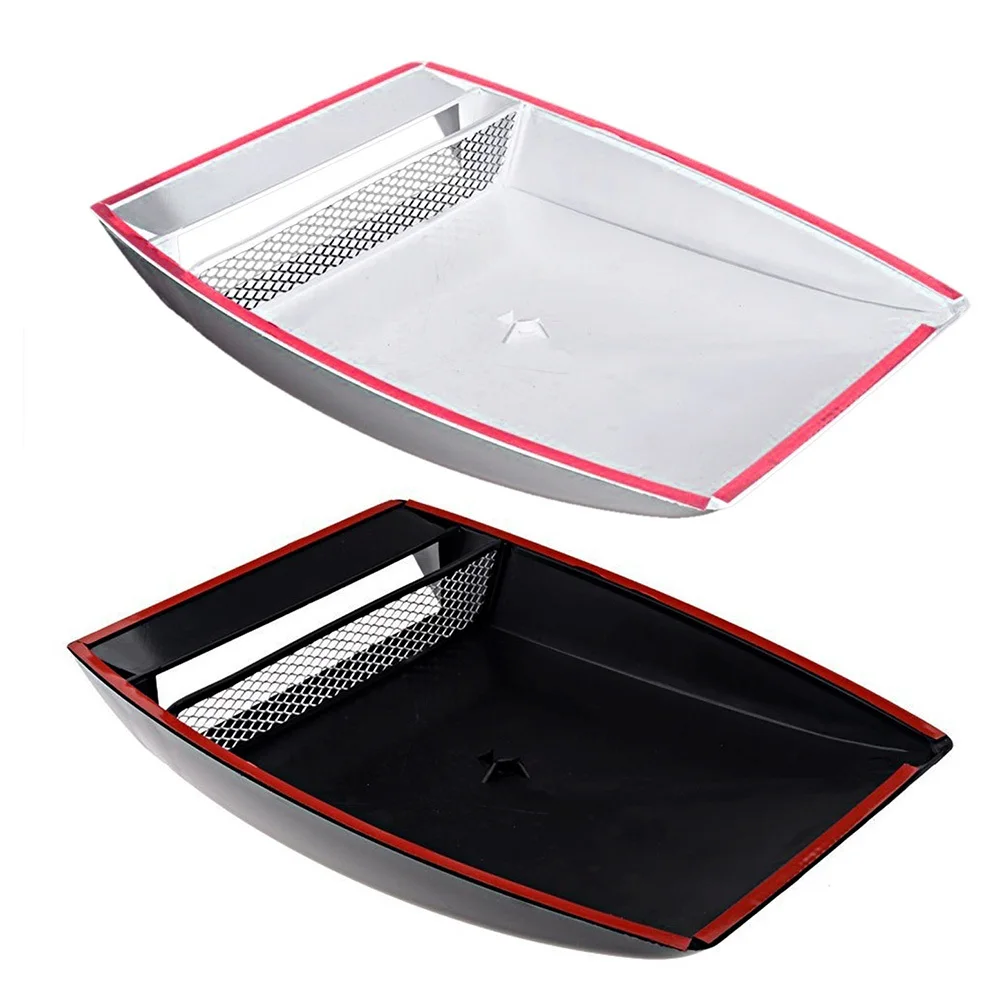 

White Car Hood Scoop Air Flow Vent Sticker Easy Install No Drill Universal Fit Most Cars DIY Decor Car Vent Hood