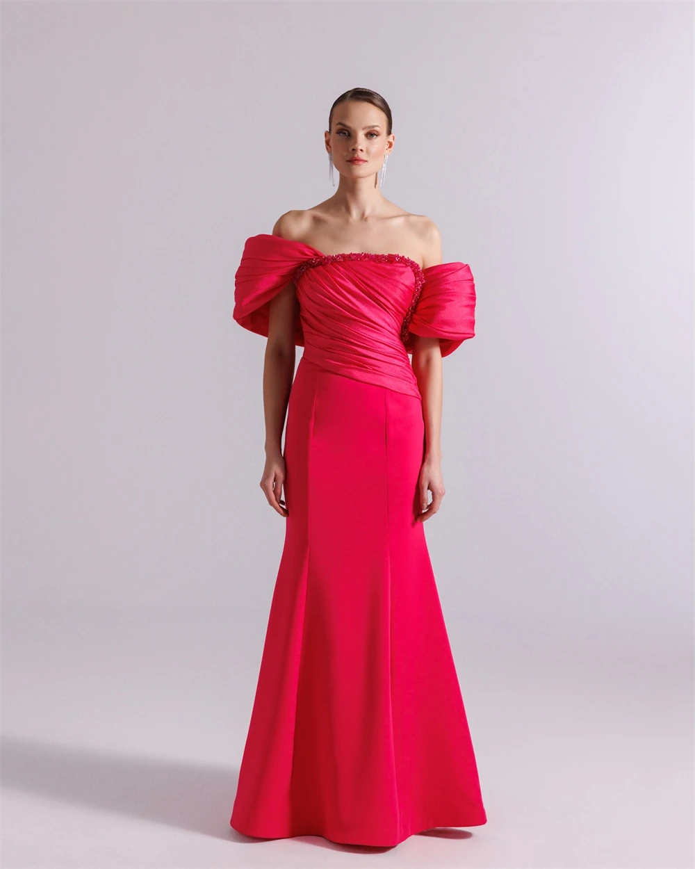 Sukienki wieczorowe w kolorze różu syreny, szyte na miarę, klasyczne sukienki bez ramiączek, z odkrytymi ramionami, na powrót do szkoły, miękkie suknie na specjalne okazje.