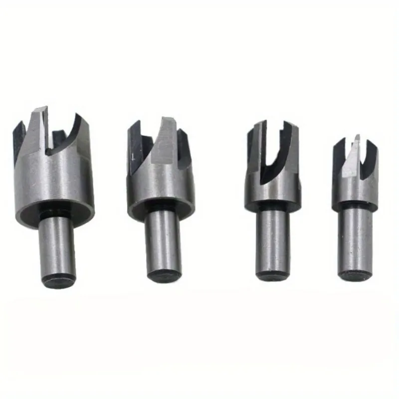 4PCS Carbon Steel Corker Bit - Woodworking Bit Claw Type Dowel Bit Carbon Steel Corker Cutter for Bench Drill