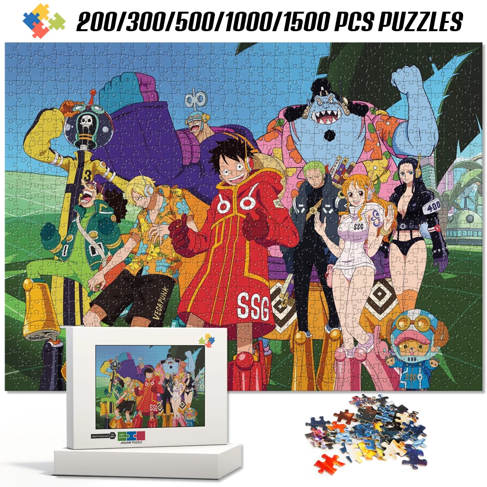ワンピース麦わら帽子団卵頭アークジグソーパズル-200-300-500-1000-1500-ピースアニメアートパズルストレス解消ゲームギフト大人向け楽しい