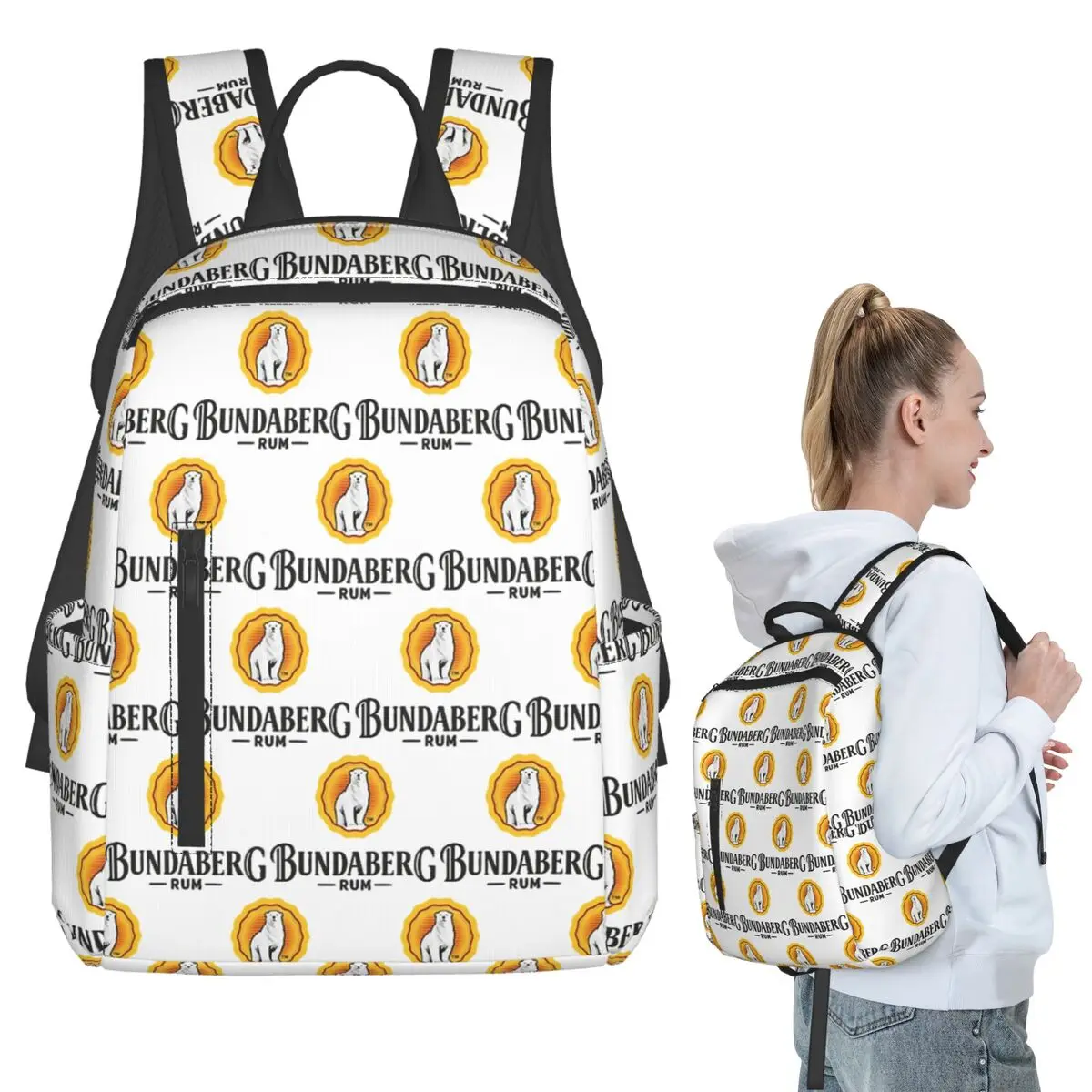 

Bundaberg Rum Backpack Student BookBag Kids School Bag Laptop Shoulder Bags Boys Girls