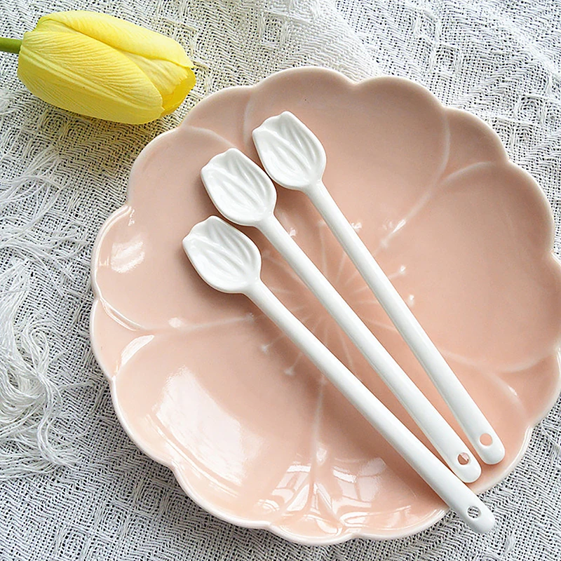 1PC Tulip Ceramic Coffee Spoon - Gardening Tools Long Handle review and price