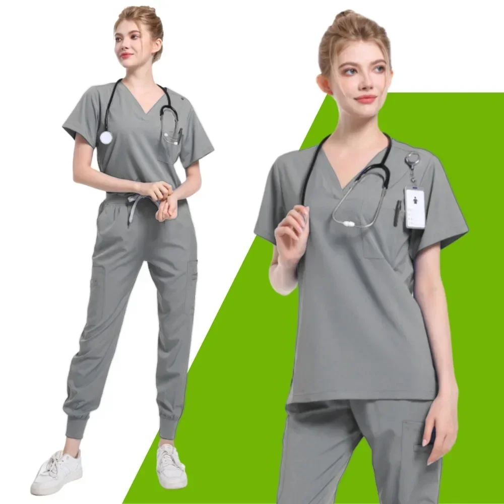 Tops para cirurgia de dentista, cor sólida, blusa de trabalho para salão de beleza, camisetas de enfermagem veterinária, uniforme de spa, roupas médicas masculinas