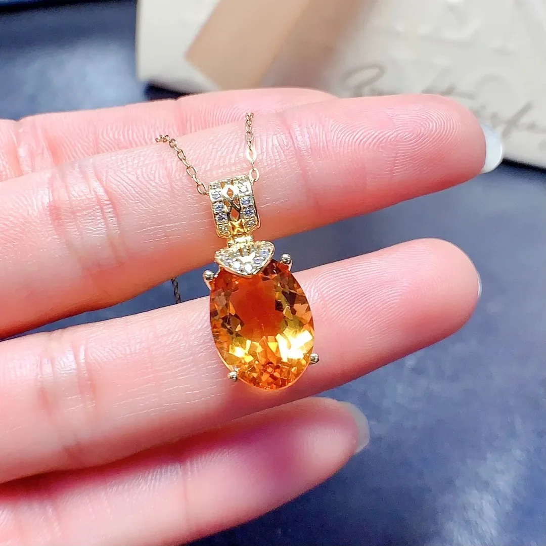 Elegant Natural Crystal Pendant S925 Pure Silver High Grade Fashion Jewelry Shining Gemstone Delicate Women Daily Accessories