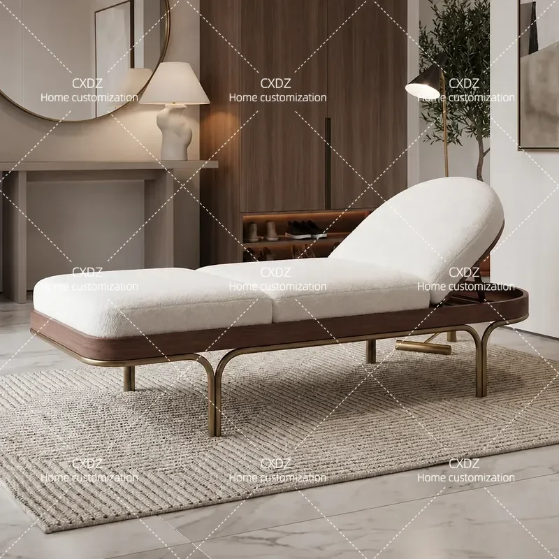 Modern Minimalist Fabric Bedside Stool Simple Bedroom Bench Recliner Sofa Footrest Home Shoe Changing Seat