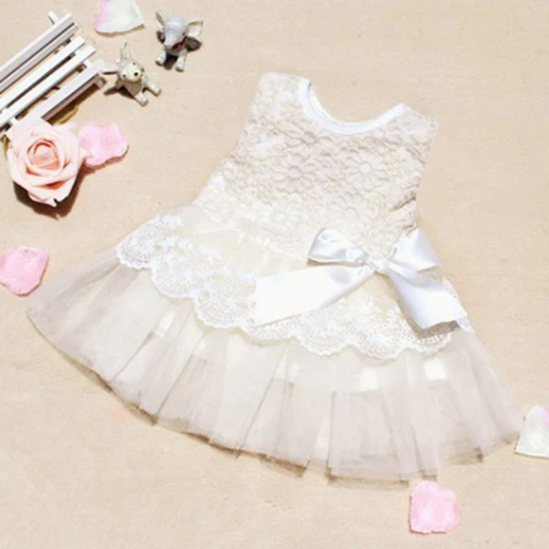 Baby Girls Dress for Birthday Party Wedding Lace Big Bow Dresses Infant Girl 1st Birthday Baby Princess White Pink Baptism Dress