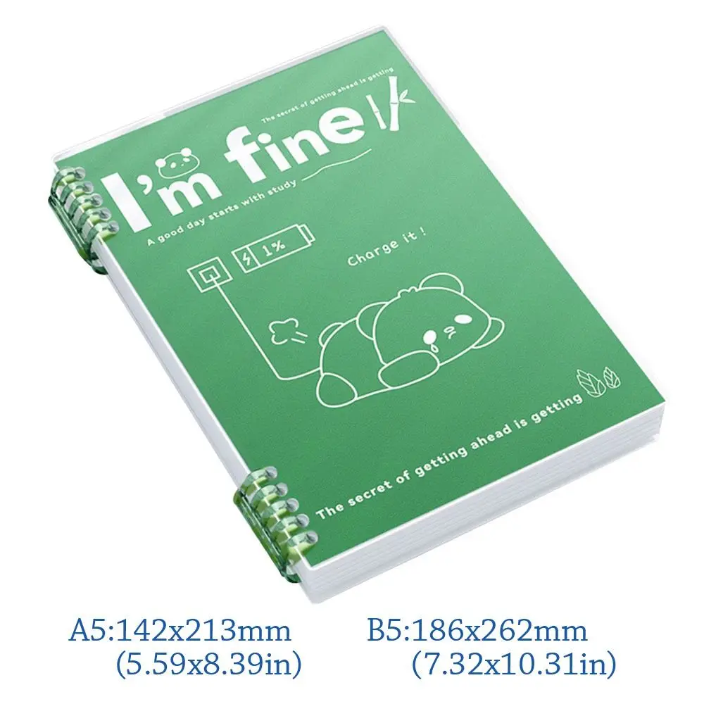 A5/B5 Loose-leaf Notebook Loose-leaf 60 Sheets/120 Pages Binder Notebook Puppy/Panda/Dinosaur/Capybara Horizontal Line