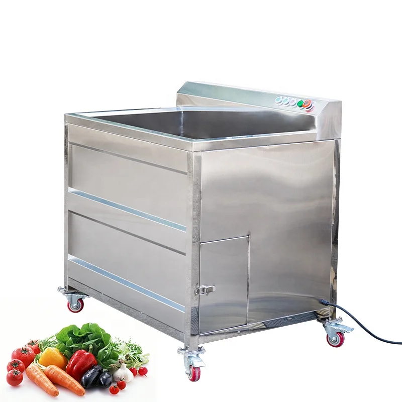 Industrial Stainless Steel Fully Automatic Bubble Cleaning Machine for Fruit Vegetable Leaf Washing Ultrasonic Puree Remover