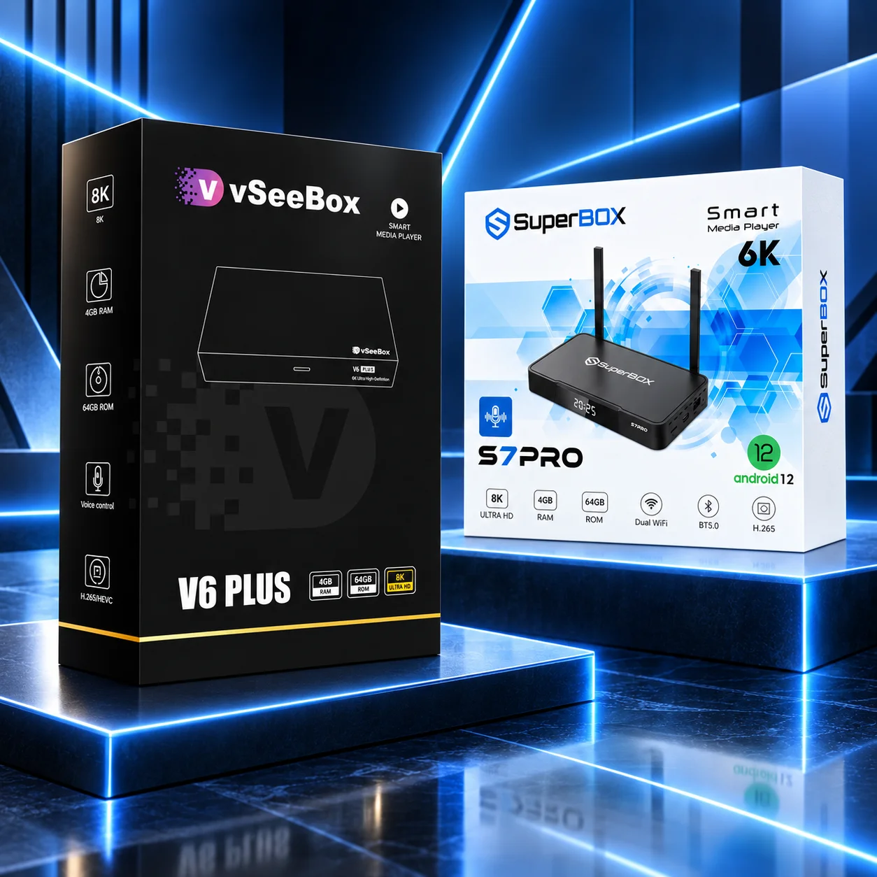 vSeeBox V6 Plus Media Device + 1 Free S7 Pro Included Combo Deal | US Shipping