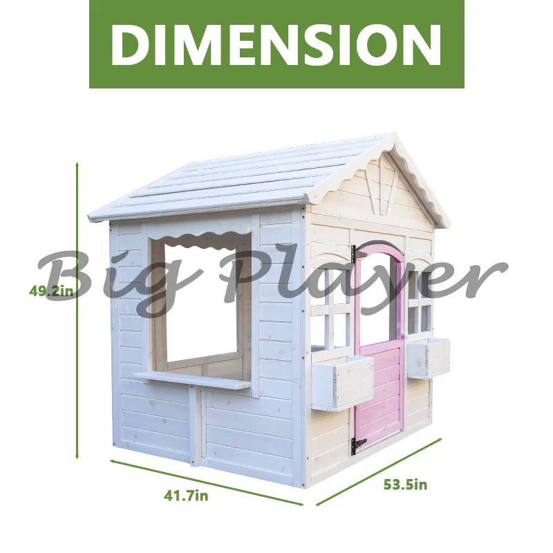 غرفة لعب للأطفال خشبية خارجية عالية الجودة سهلة التجميع #3