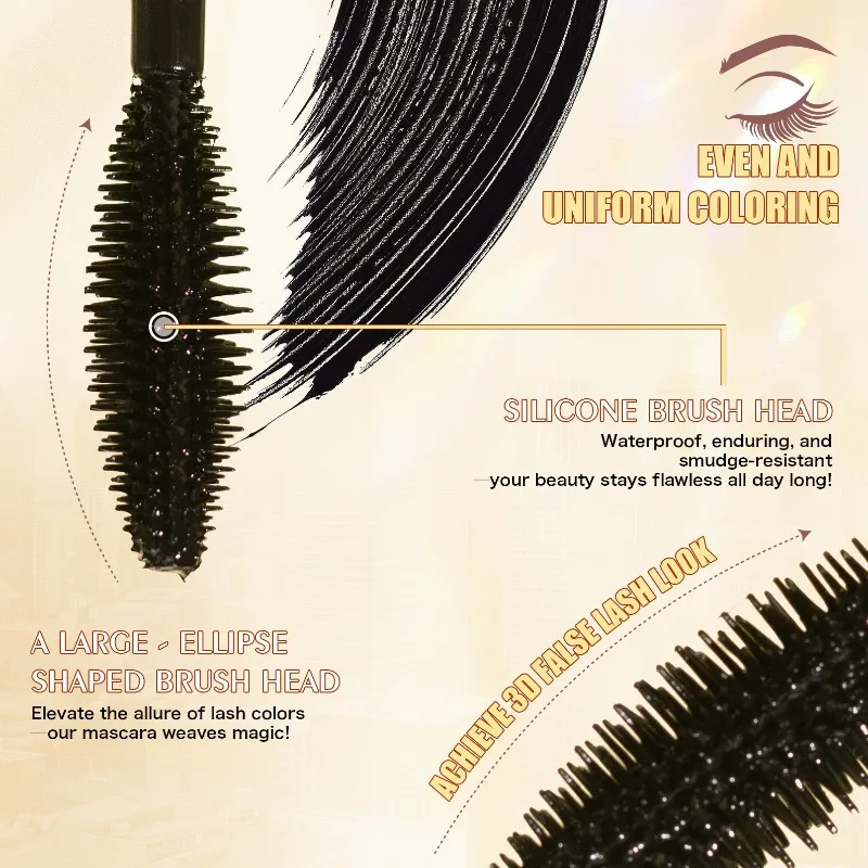 มาสคาร่า 2-in-1 สูตรกันน้ำ ติดทนนาน ไม่จับตัวเป็นก้อน เพิ่มความยาวและหนาให้ขนตา ไม่เลอะเปื้อน ติดทนนาน