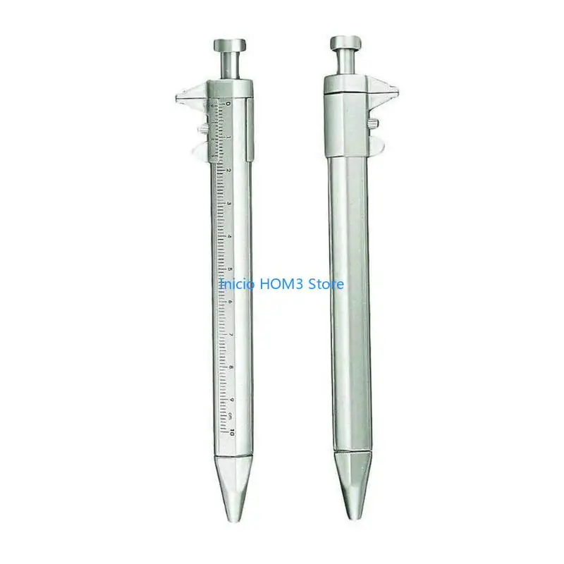 A5YD 2 PCS 휴대용 버니어 캘리퍼 블랙 및 블루 잉크 볼 볼드 포인트 측정 도구 플라스틱