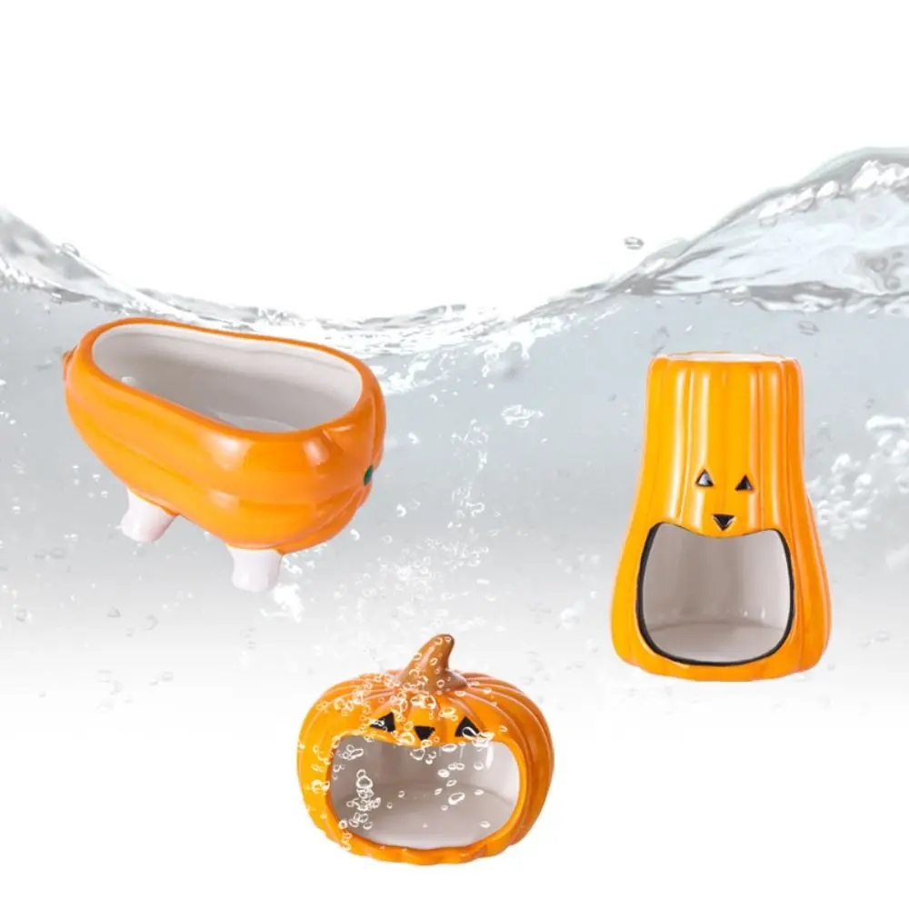 

Pet Supplies Ceramic Hamster Food Bowl Cute Cartoon Pumpkin Bathtub Cooling Creative Hamster Nest Four Season