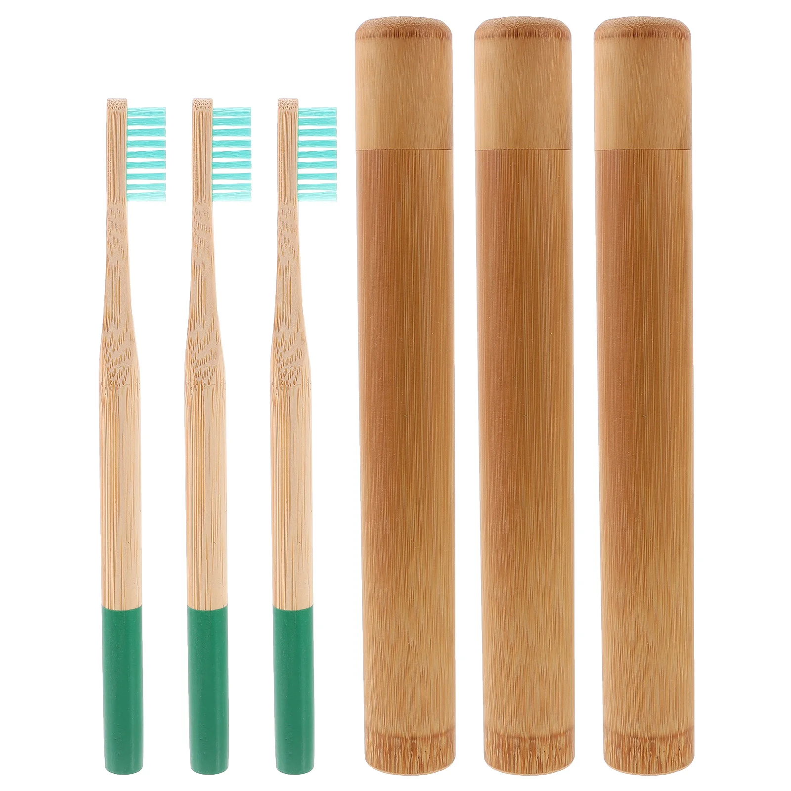 

Bamboo Toothbrush Case Tube Kit for Kids Disposable Storage Portable Child Black