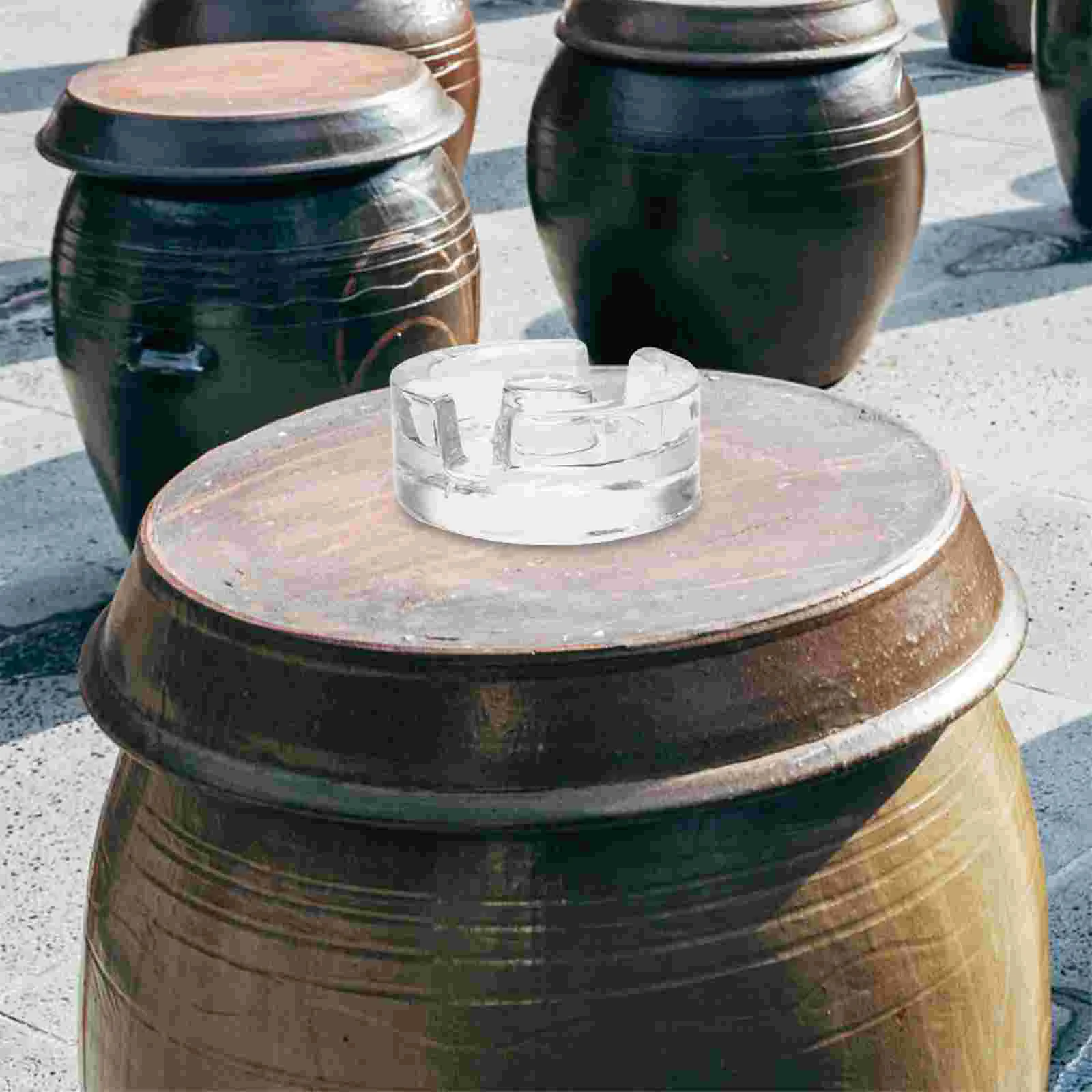 重い石の透明な発酵蓋、発酵ガラス、小さなメイソンジャー、ピクルス用のウェイト缶、透明な粘着性のディスクカバー