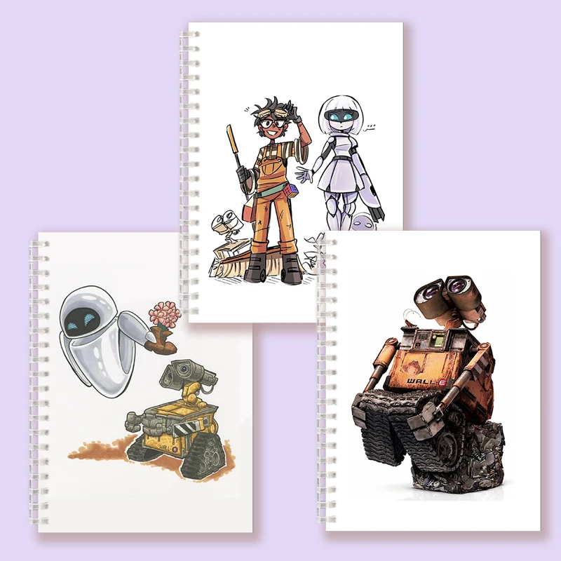 

A5 Spiral Notebook Disney WALL E Note Book Eve Humans Robot Captain Fat People Y Eva Drawing Figure Lepining DIY Educational Toy