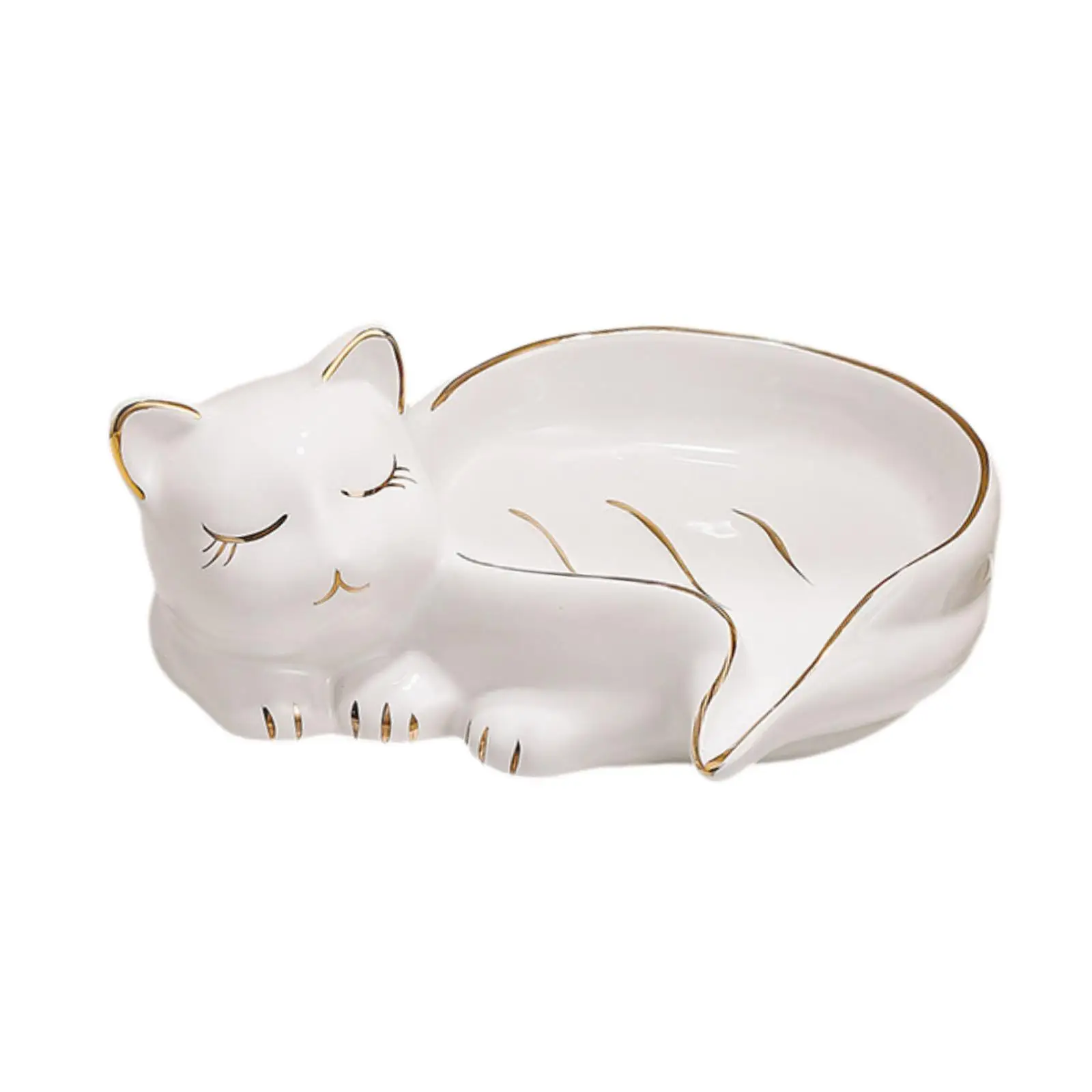 Cute Cat Soap Dish Home Decor Soap Tray for Countertop Household Kitchen