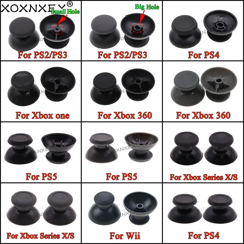 2PCS Replacement Controller Analog Thumbstick Thumb Stick Mushroom Grip Cap Cover for PS2 PS3 PS4 Pro Slim PS5 Xbox one 360