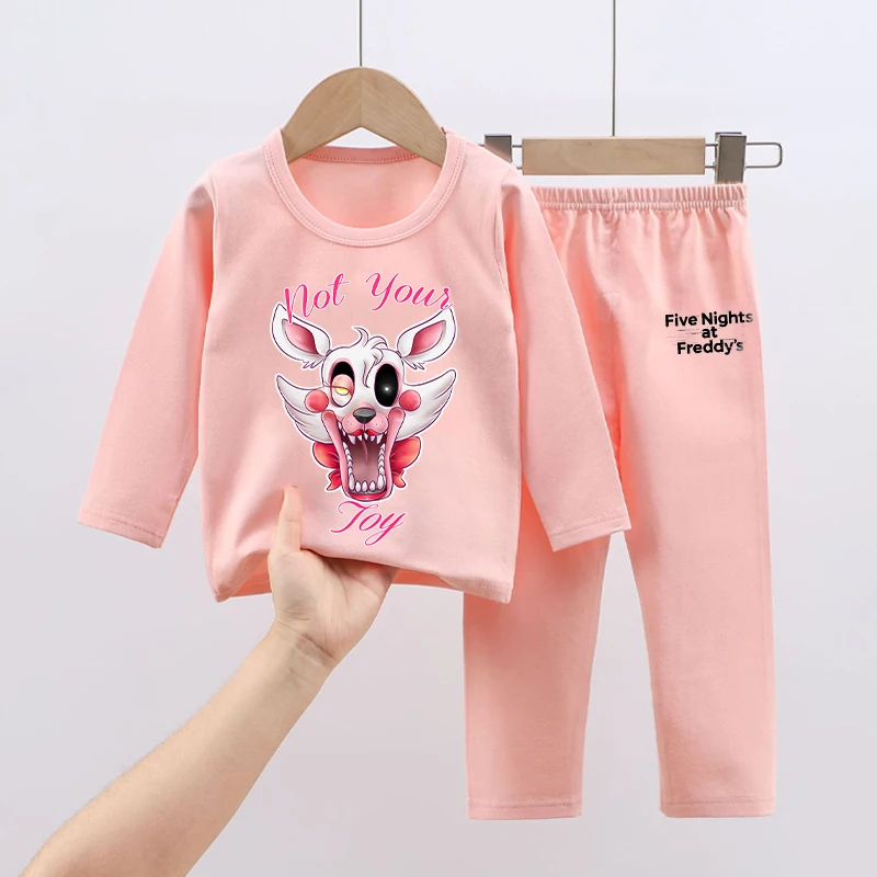 خمس ليال في فريدي منامة فستان أطفال مع سروال داخلي أطفال جديد Fnafs الشتاء ملابس المنزل بنين بنات Kawaii ملابس نوم بنطلون الأطفال هدية
