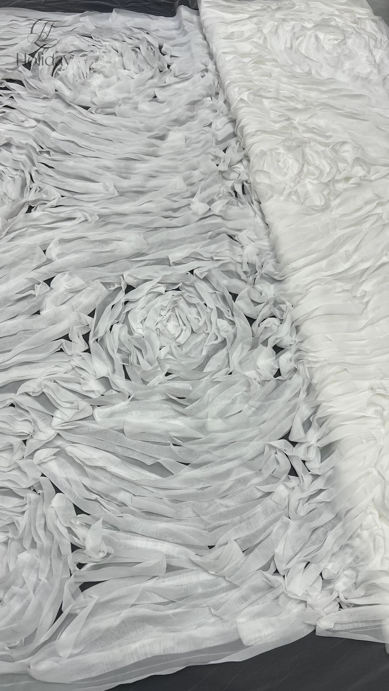 Luxurious New Chiffon: Intricate Layered Texture for High - end Use，with Delicate Floral Texture: