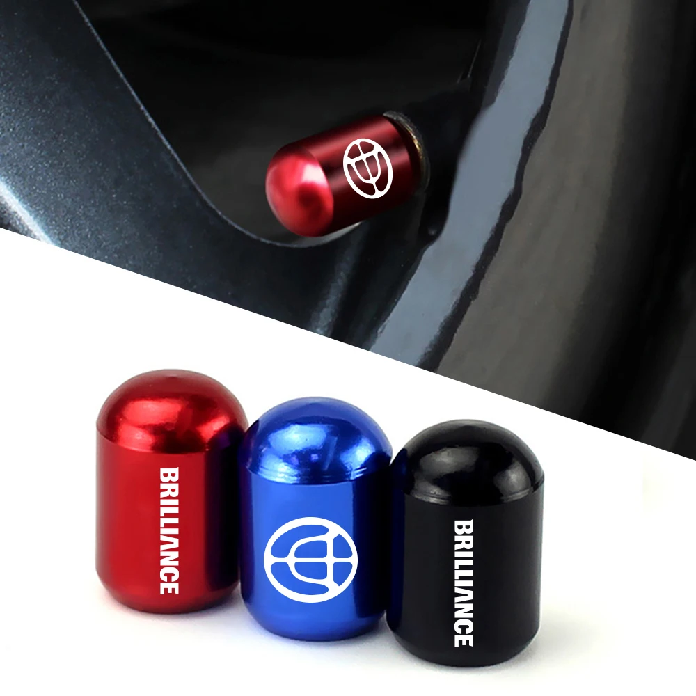 For Brilliance M2 V3 V5 H230 H320 H530 4PCS Car Wheel Tire Valve Caps Air Stems Protector Cover Car Decor Exterior Accessories