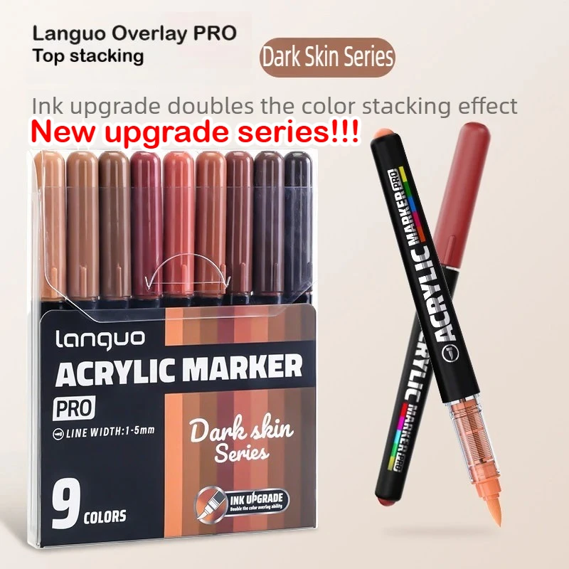 

Маркеры акриловые жидкие LANGUO 192/9 цветов, профессиональные, с мягкими наконечниками, интеллектуальным контролем чернил, для офиса и школы