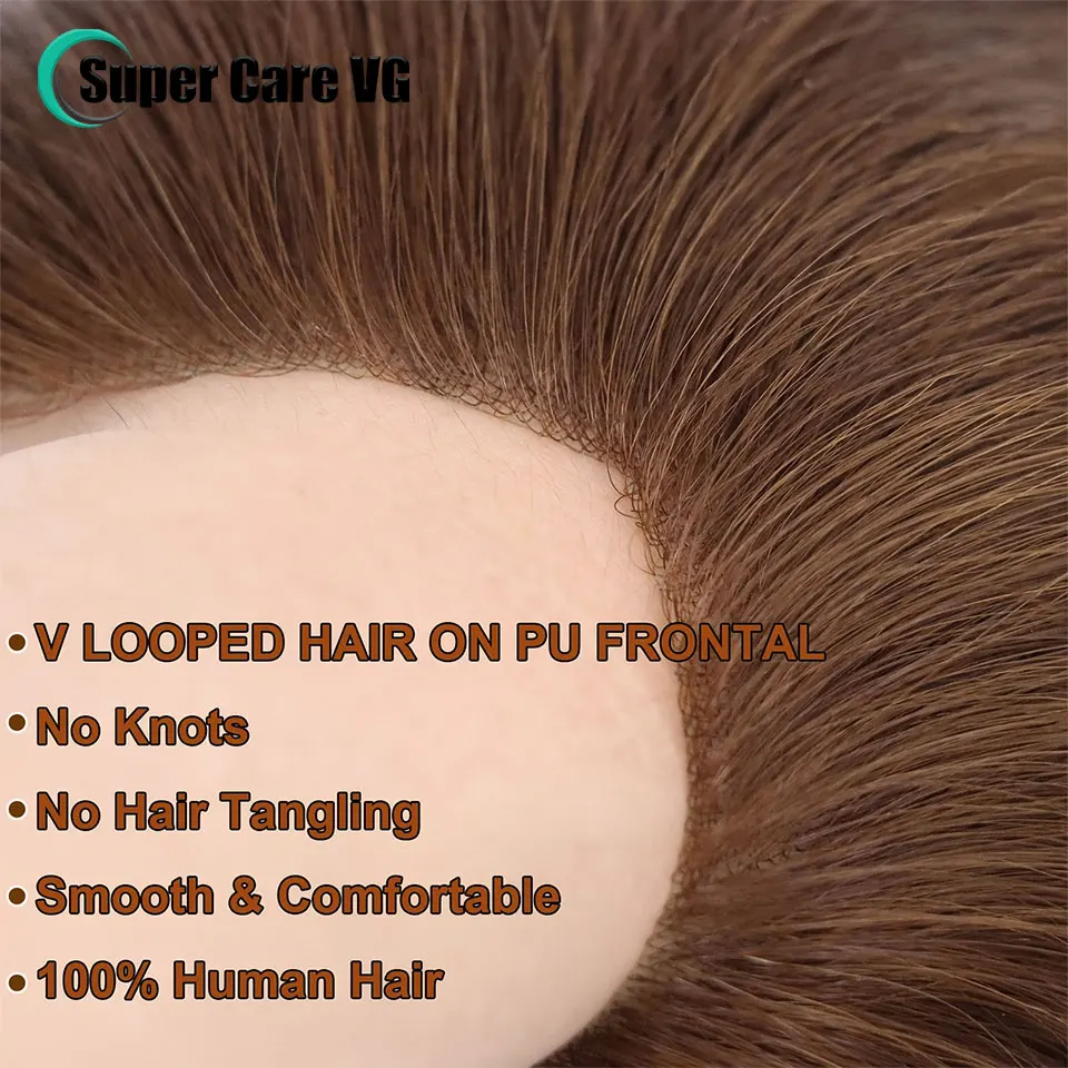 16x2cm Human Hair Toupee Men Forehead Hairpiece Patch Hairline Invisible Seamless Ultra Thin Skin PU Men\'s Capillary Prosthesis