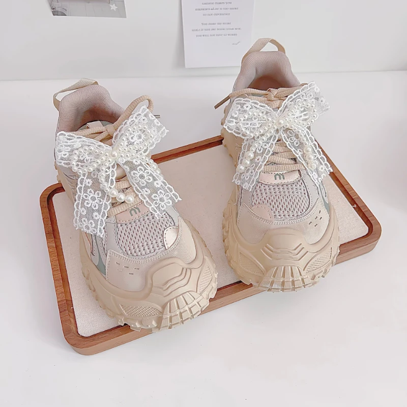 

New Lace Canvas Shoe Accessories White 3D Pearl Butterfly Bead Accessories Versatile For Sneakers Multi-Use Diy Accessories