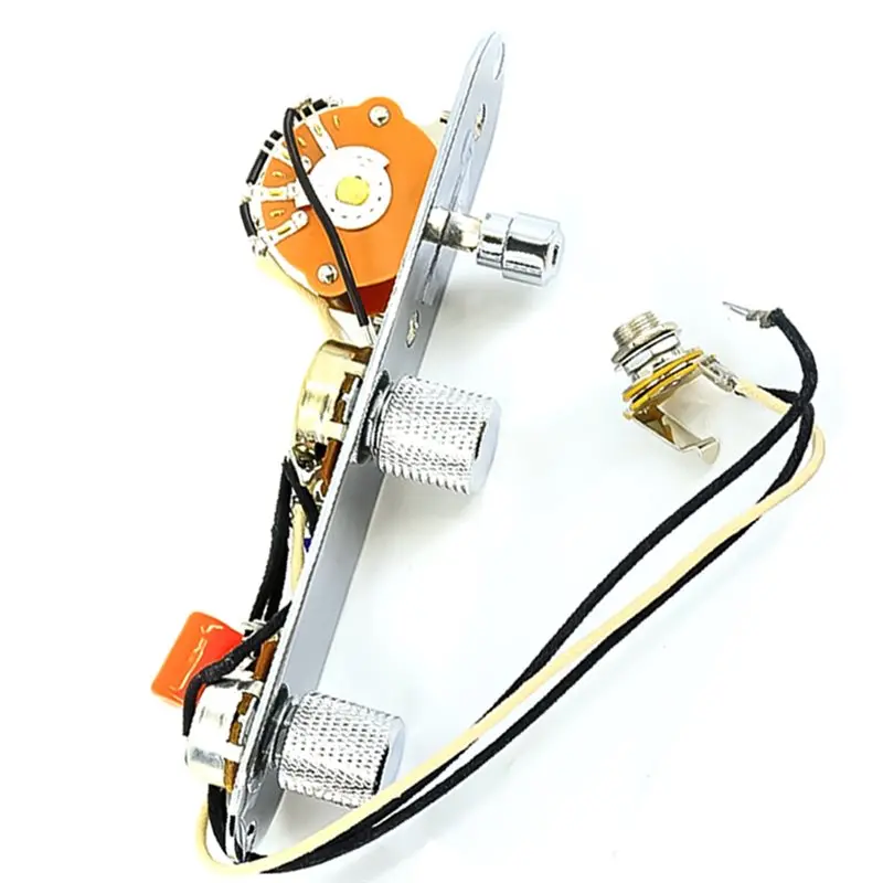 XSXS-Guitar Pre-Wired 3-Way Blade Switch Wiring Harness Prewired Control Plate 250K Potentiometers