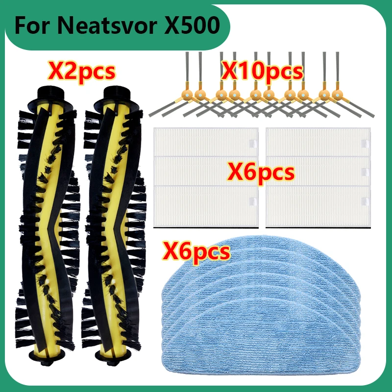 For Neatsvor X500 X520 X600 Pro Tesvor X500 T8 S6 Ikhos Create NetBot S15 Vacuum Cleaner Spare Parts Hepa Filter Mop Main Brush