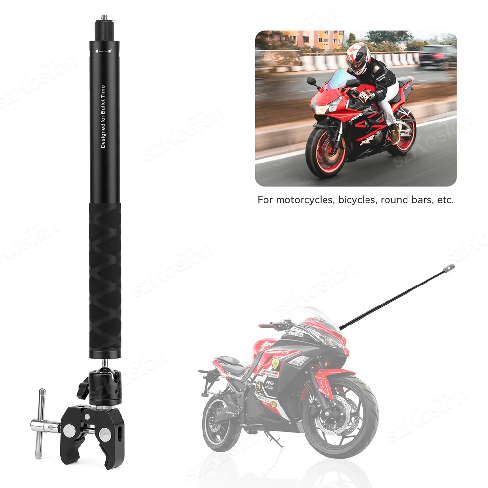 For Insta360 X3 X4 Bicycle Motorcycle Mount Invisible Selfie Stick for GoPro 13 12 11 10 Action Camera Holder Handlebar Bracket