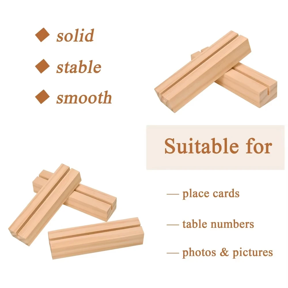 10/20 قطعة حامل بطاقة خشبية حامل بطاقة الصور الخشبية رف عرض لحفلات الزفاف ديكور المنزل