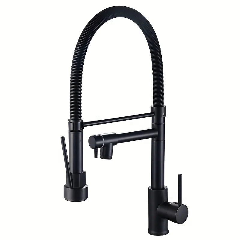 Commercial Grade SUS304 Stainless Steel Kitchen Sink Faucet With High Arc Pull Down Sprayer For Professional Projects
