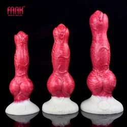 FAAK Large Knot Dog Penis With Sucker 3 Size Realistic Silicone Animal Fantasy Dildo Long Anal Plug Sex Toys For Women