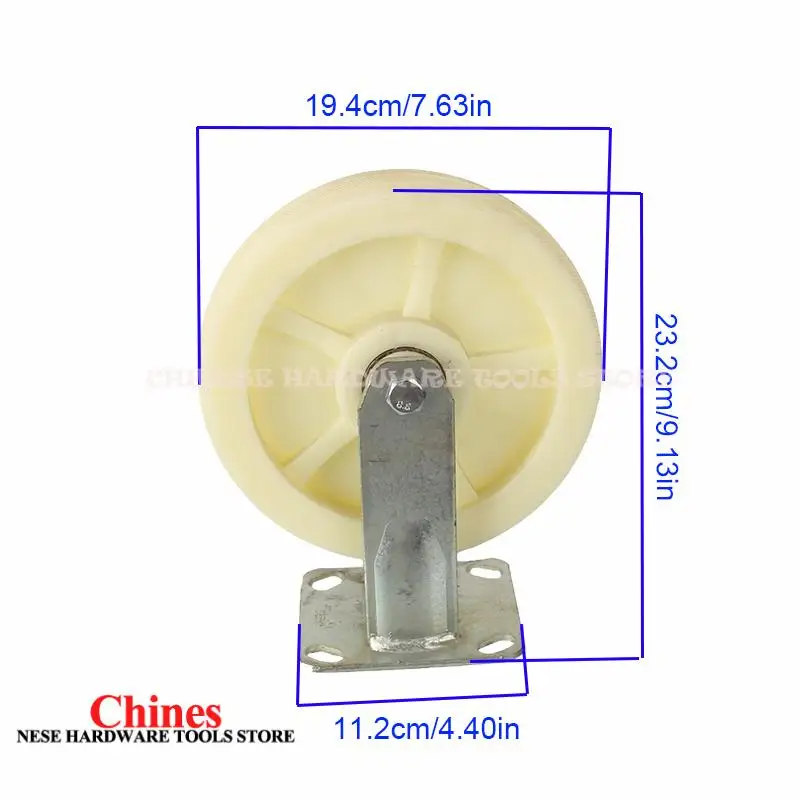 Durable 8-Inch Nylon Fixed Wheel with Stable Orientation Garage No Deviation – Ideal for Kitchen Living Room Applications