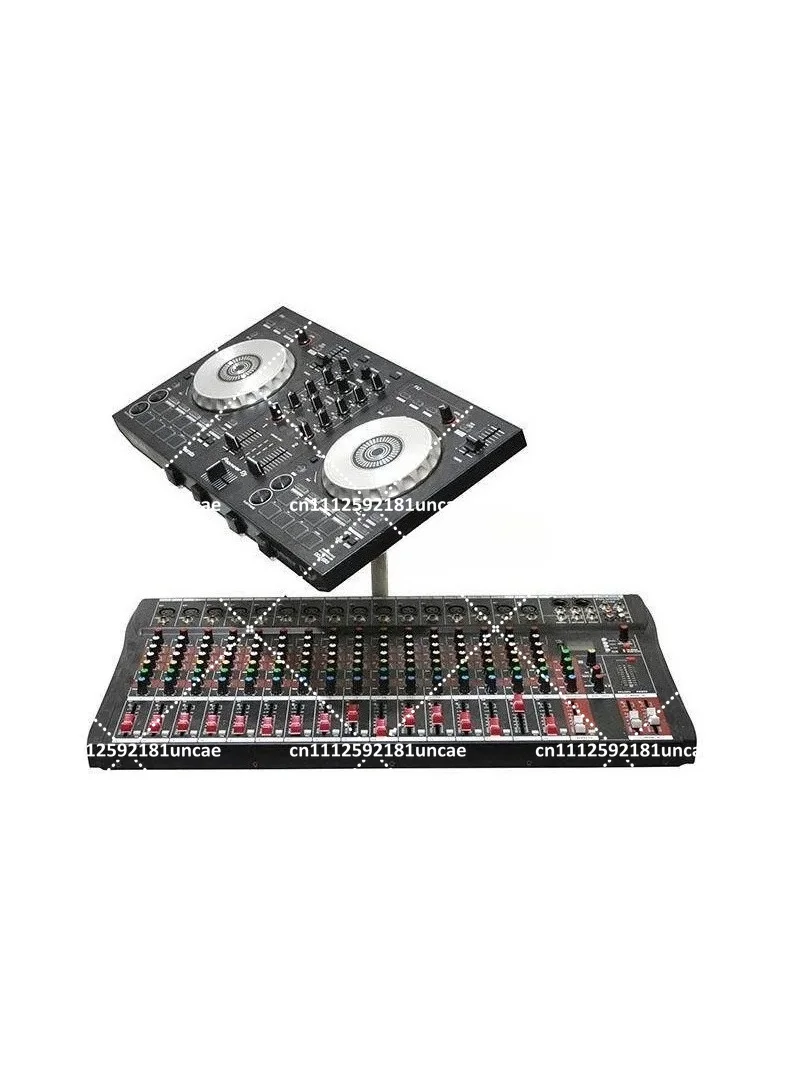 White Baked Paint DJ Computer Stand Desktop Lifting Folding Rotatable Electric Sound Disc Rolling Stand