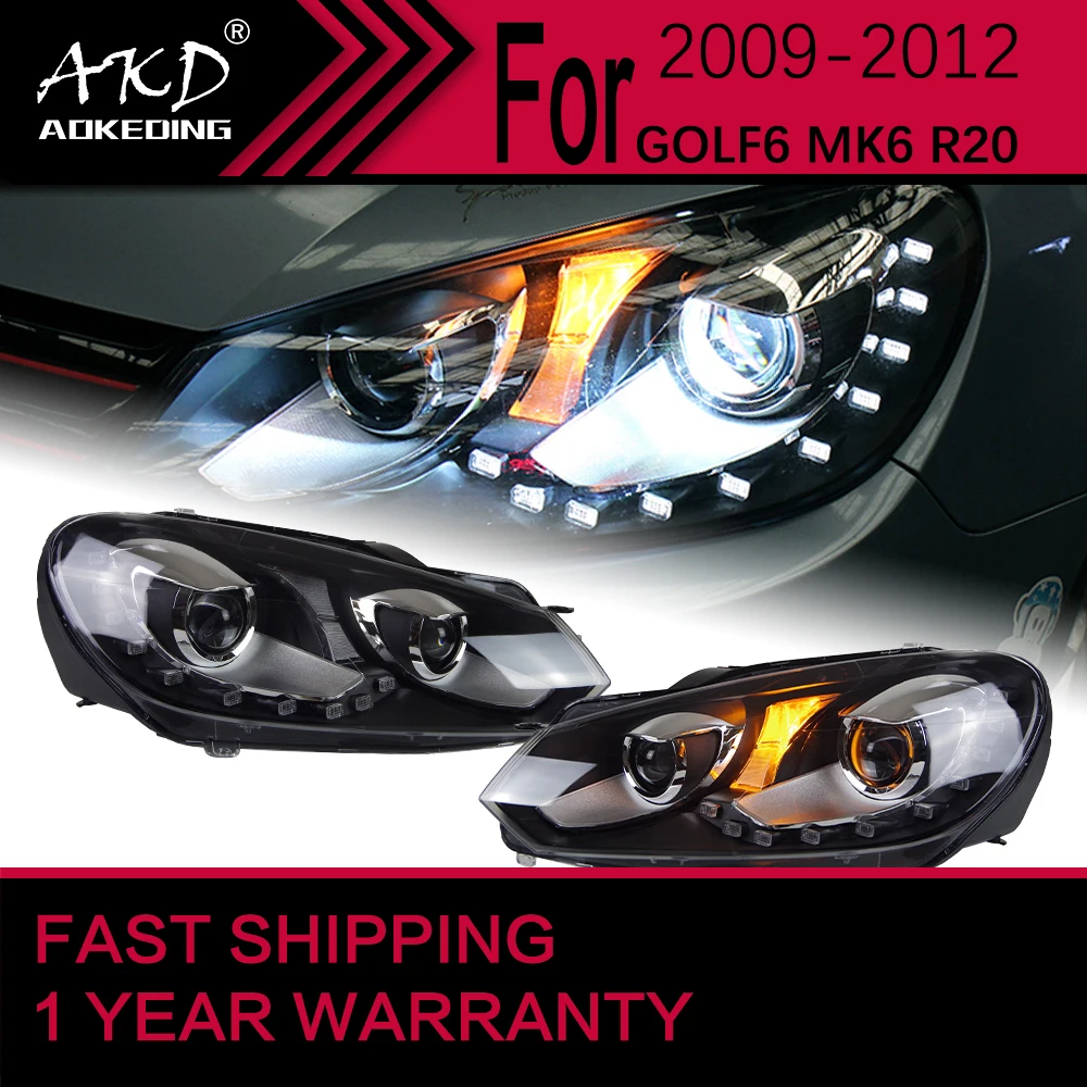 Car Lights for VW Golf6 Golf 6 MK6 Headlight 2009-2012 R20 GTI Head Lamp Drl Projector Lens Automotive Accessories