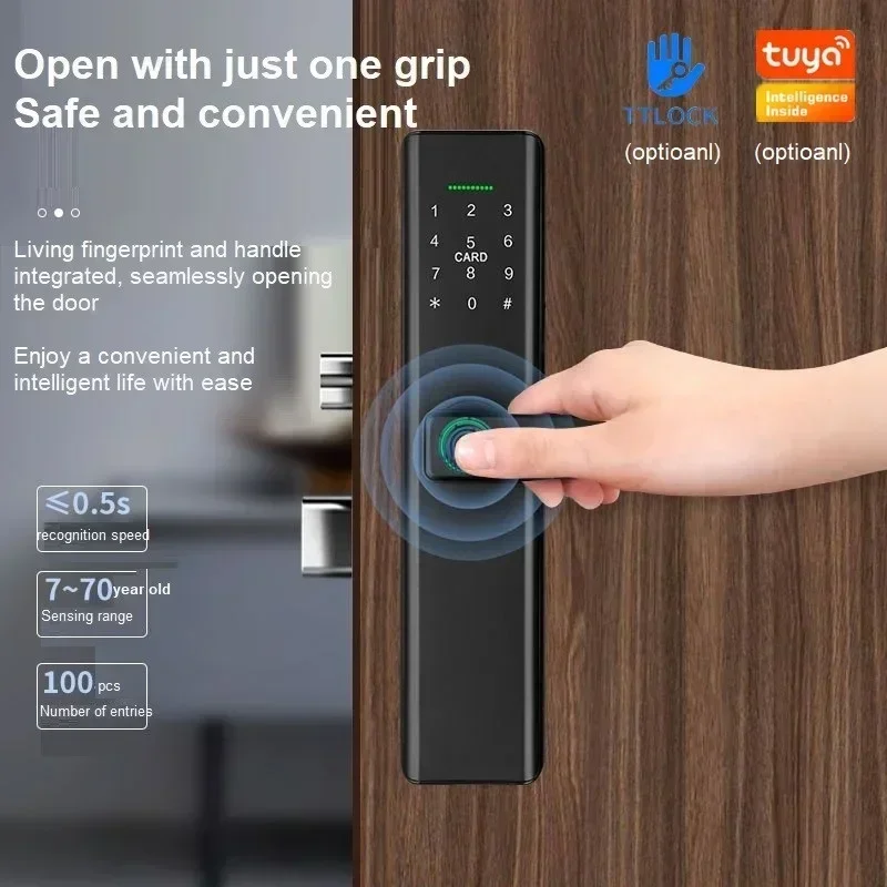 Tuya WIFI Smart Door Lock Fingerprint Lock TTlock BLE Fingerprint Password IC Card NFC Key Remote Unlock Electronic Locks