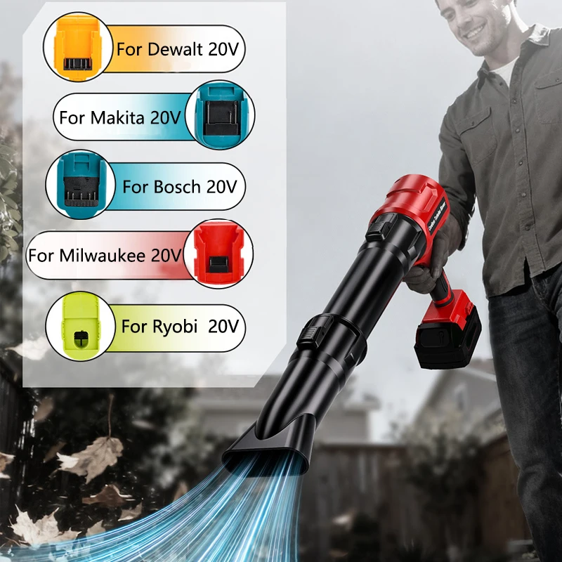 

Портативный бесщеточный двигатель, фен для Makita/Bosch/Dewalt/Milwaukee/Ryobi, 20 В, литий-ионный аккумулятор, регулируемый, электроинструмент с бесплатной насадкой