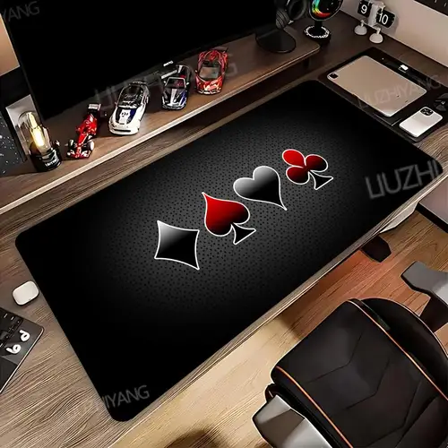 Alfombrilla de ratón para jugadores de cartas de póker, alfombrillas de ratón XXL para ordenador, alfombrilla para teclado y ratón, alfombra suave para Gamer para oficina, alfombrillas para mesa, alfombrilla larga para ratón