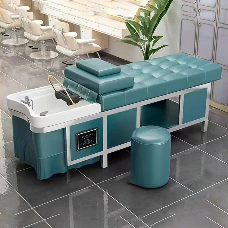 

Luxury Hairdressing Salon Washbasin Styling Chair Stretcher Spa Hair Shampoo Bed Aesthetics Bowl Cama Abatible Stylist Shower