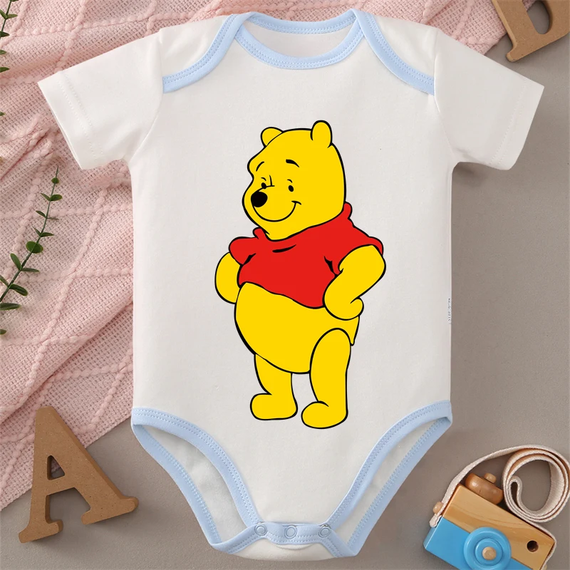 MINISO Lively Winnie 100% katoen print babydoekjes jumpsuit onesie bodysuit voor 0 tot 12 maanden pasgeboren beste cadeau voor baby