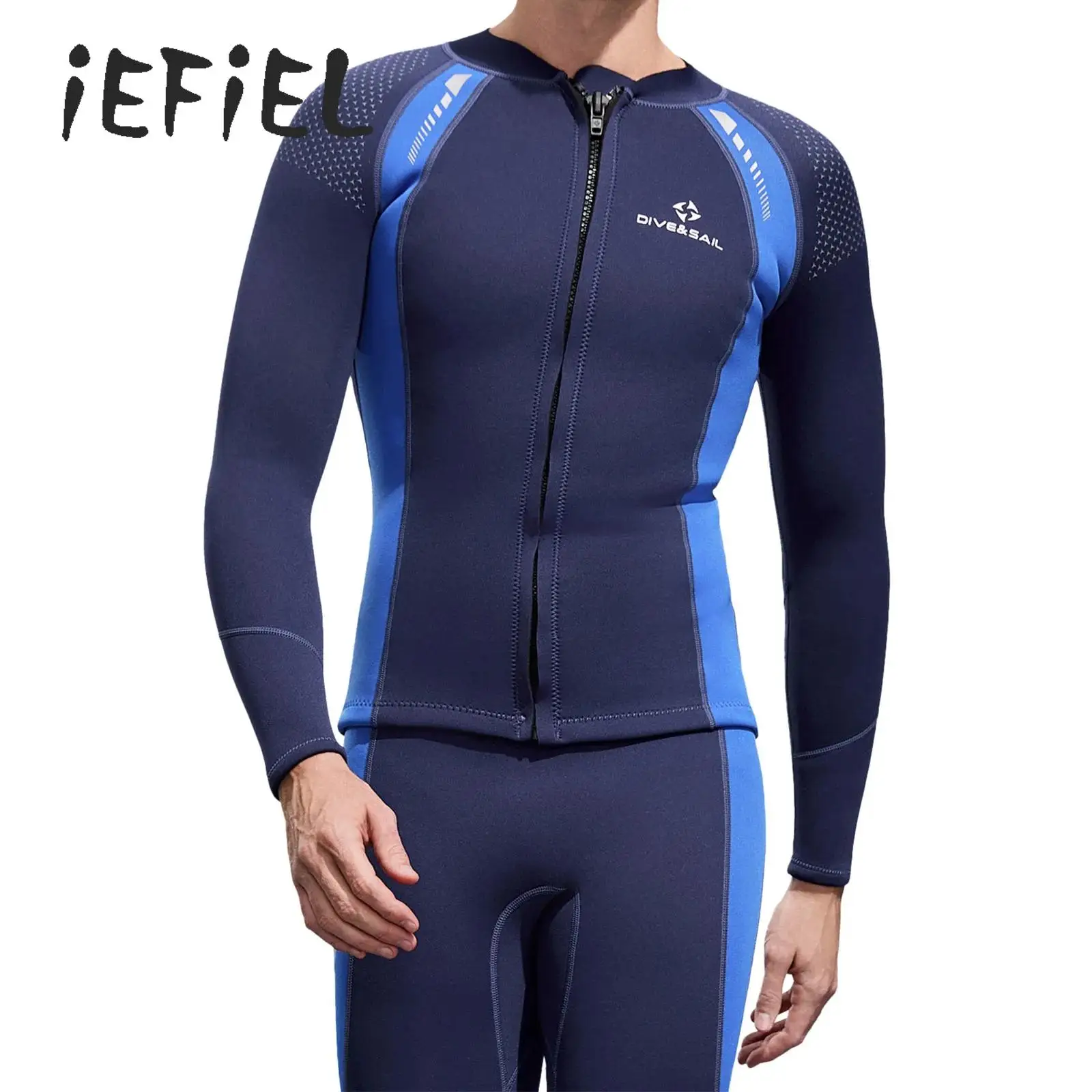 

3MM Neoprene Wetsuit Men Diving Jacket Long Sleeve Snorkeling Coat Male Surfing Winter Jacket Rush Guard Thermal Swimwear