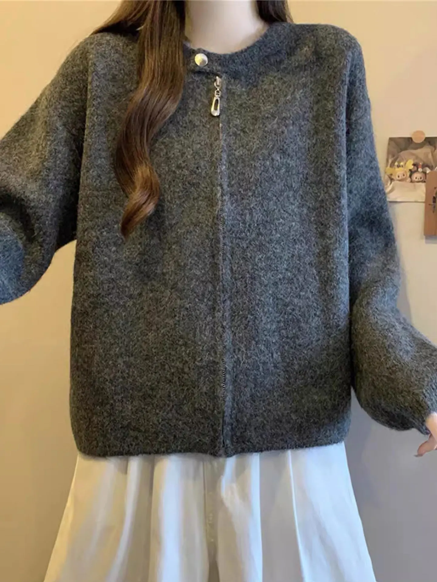 

ay Knitted Cardigan Women's Oversized Lazy Sle oulder Length Sweater Outerwear Soft Casual Loose Fit Long Sve Knitwear