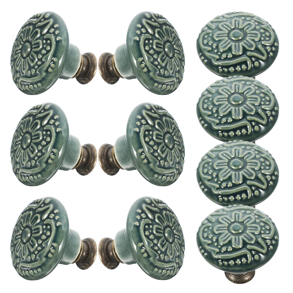 

10 Pcs Cabinet Door Handle Ceramic Round Dresser Handles Color Vintage Kitchen Bathroom Wardrobe Hardware Knobs Pulls