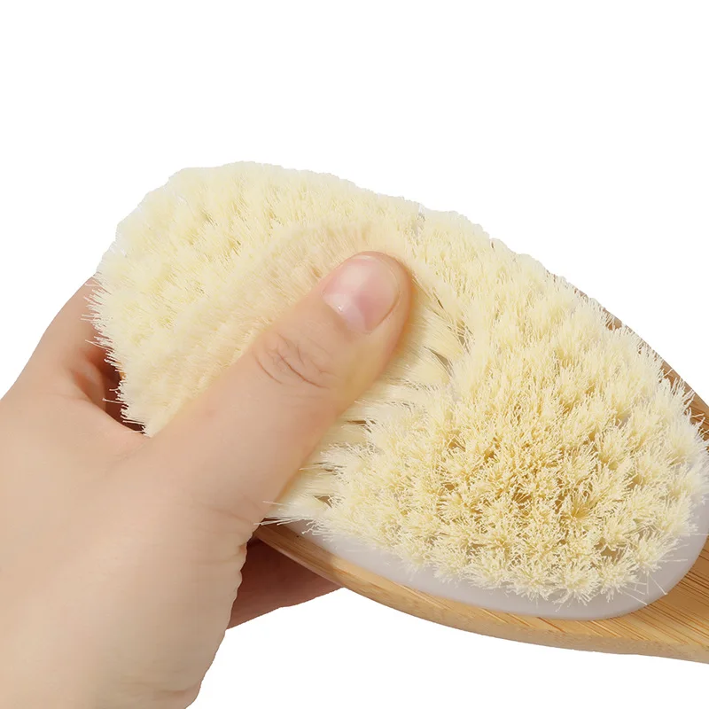 Natural Bristle Bath Brush Exfoliating Beauty Body shower Brush Portable  SPA Massage Woman Man Skin Care Dry Body Wooden Brush