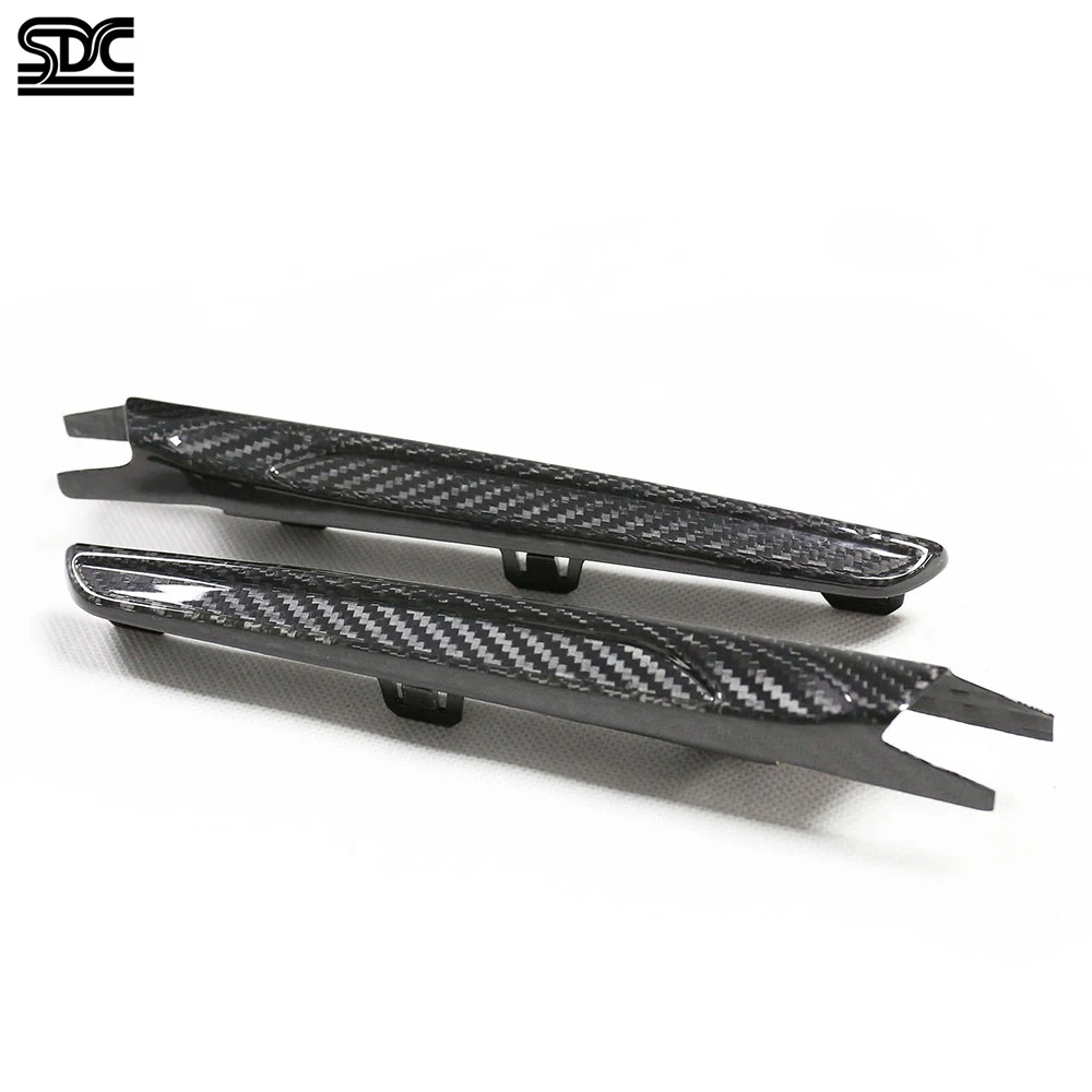 حقيقي الجاف الكربون الجانب الحاجز الزخارف استبدال لسيارات BMW M3 F80 M4 F82 F83 2014-2018 المنافسة الجبهة الحاجز غطاء إطاري 2 قطعة/المجموعة #4