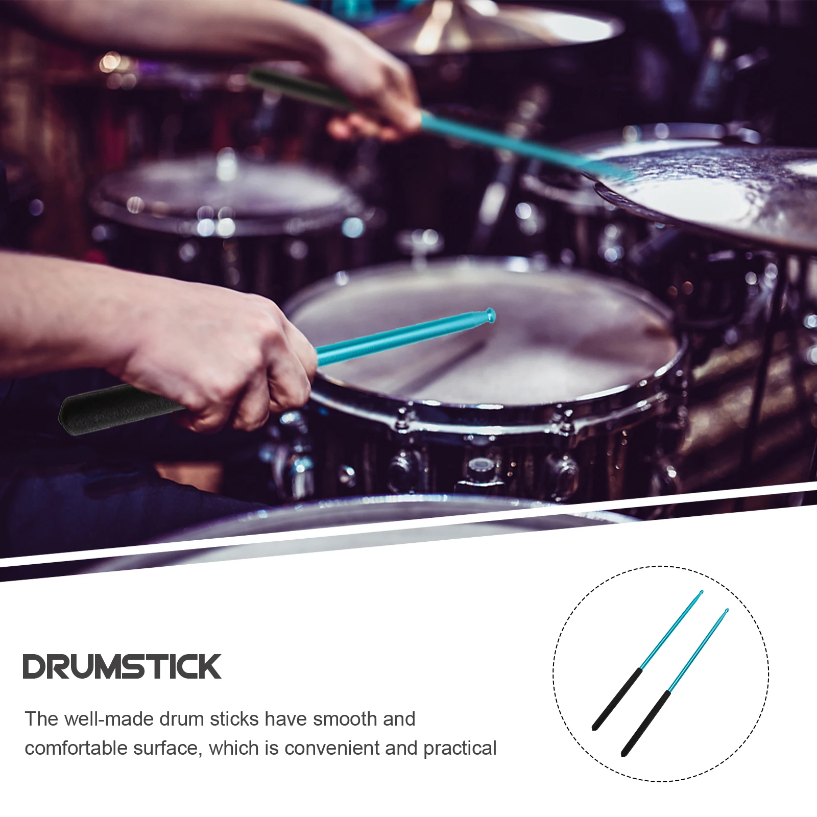

1Pair 5a Alloy Drum Sticks Durable Smooth Surface Comfortable Grip Practical for Various Drum Styles Alloy Instrument Stick